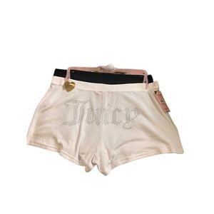 Juicy couture velvet 2 pack boxer lounge shorts size large black and white